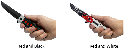 Colors of 9" Spring Assisted Anime Knife