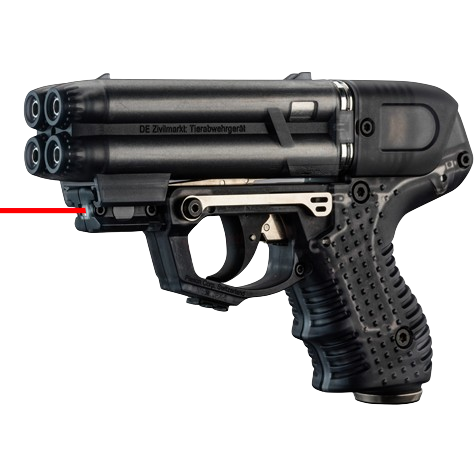 Pepper Guns :: JPX 6 Four Shot Pepper Gun & Accessories :: JPX 6 Four Shot  Pepper Gun Black with Laser, 4 OC Cartridges, Carrying Case 