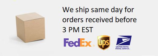 Ship same day for orders before 3 pm