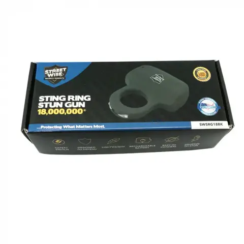 Streetwise Sting Ring 18,000,000 Stun Gun - Black